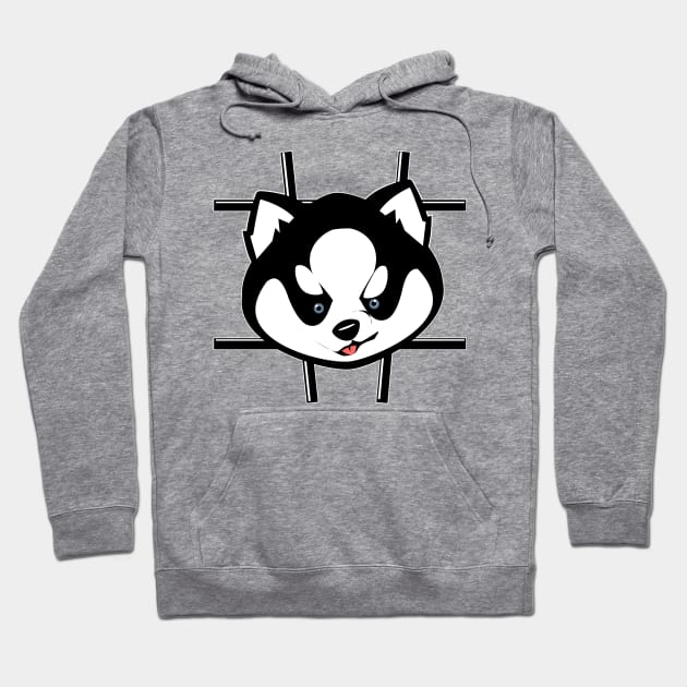 Husky Black stuck Hoodie by Spikeani